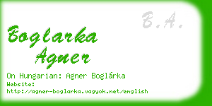 boglarka agner business card
